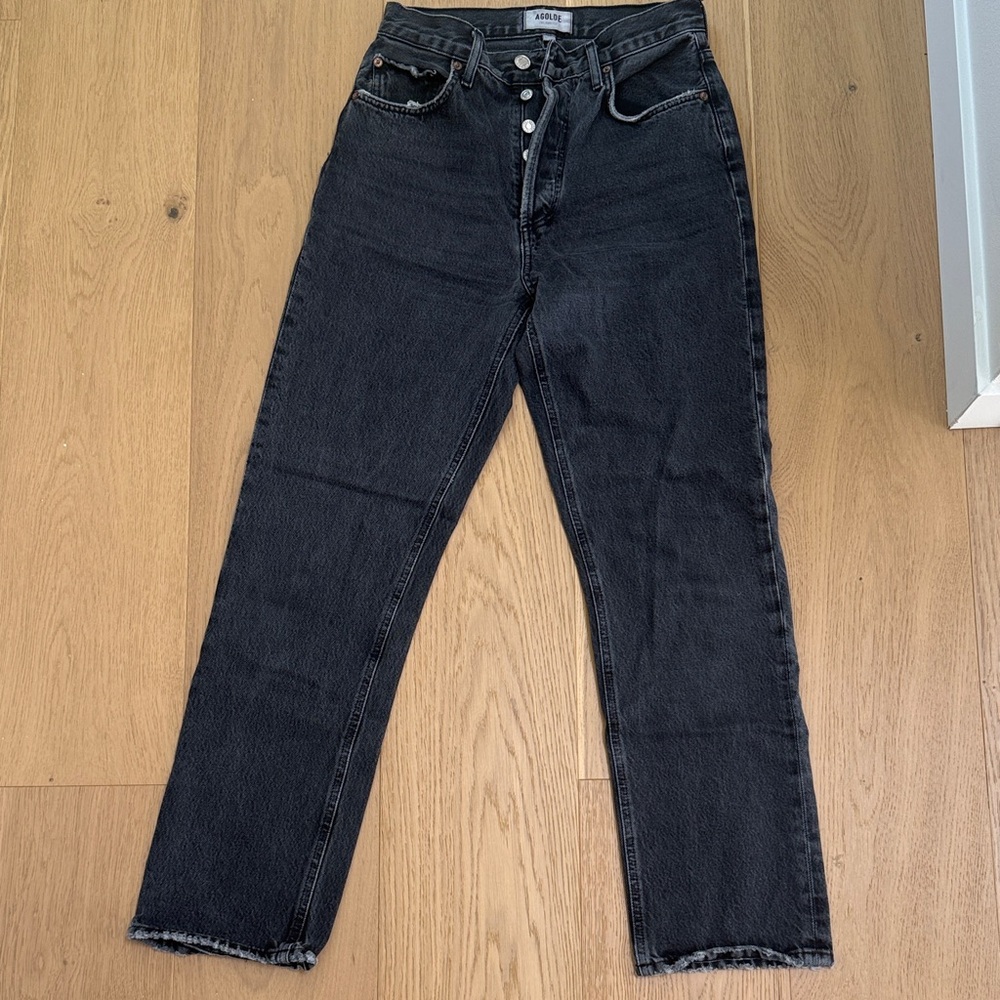 Agolde 90s pinch waist washed black jeans